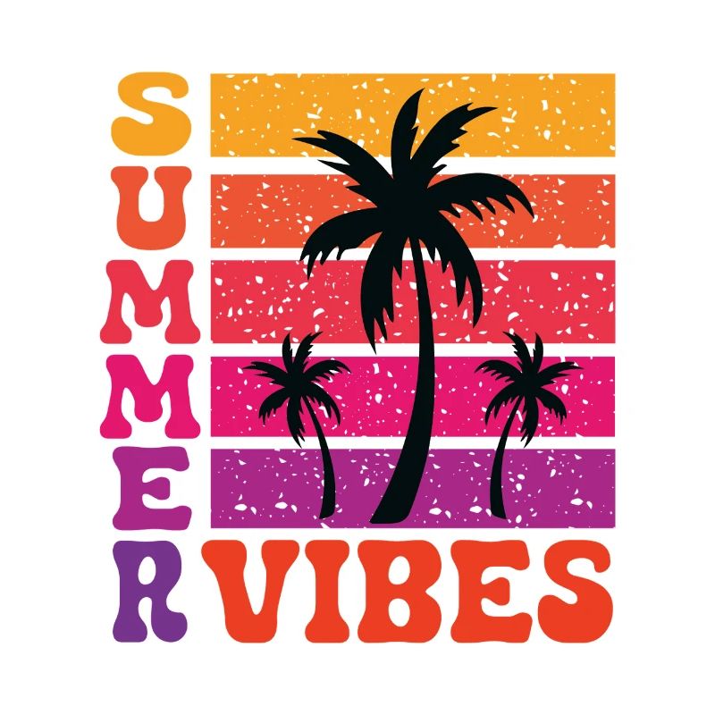 Summer Vibes Palm Trees Retro Sun Beach