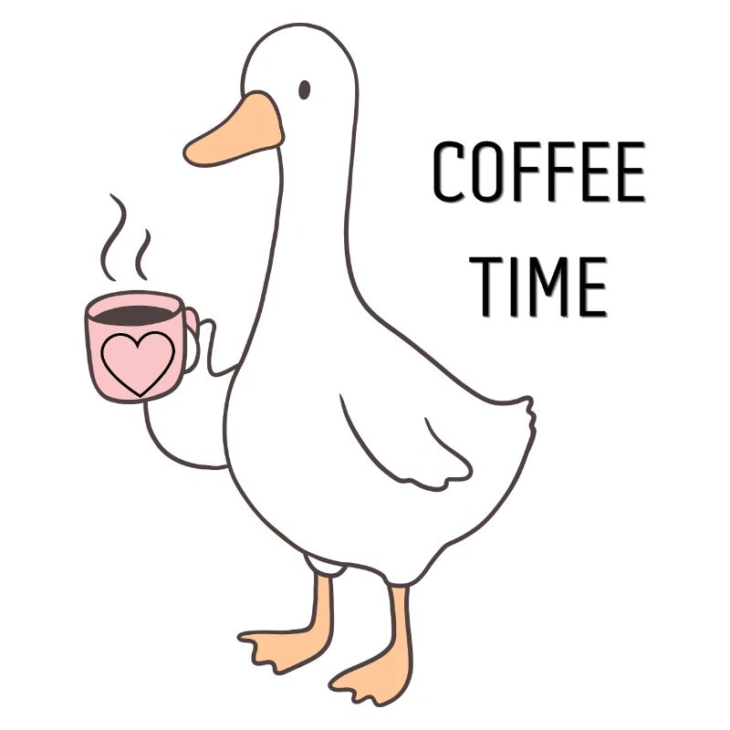 Dessin animé Ducky Coffee Time