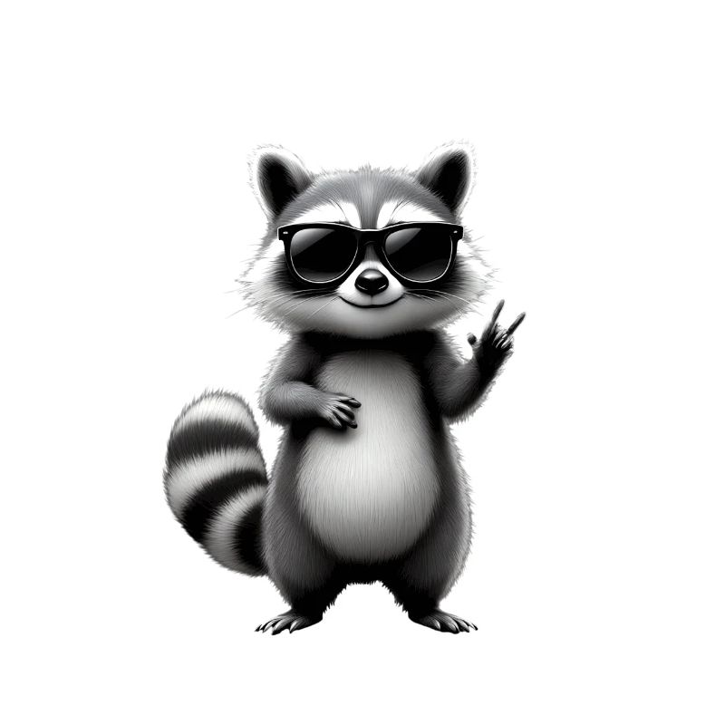 Waschbär mit Sonnenbrille