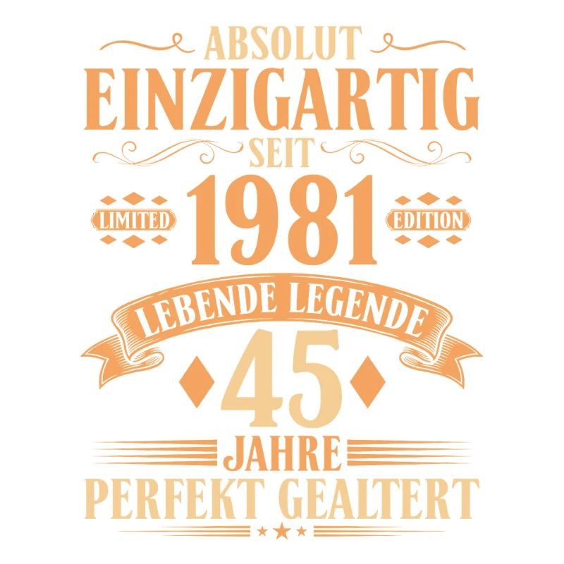 Einzigartig seit 1981 - 45. Geburtstag Vintage