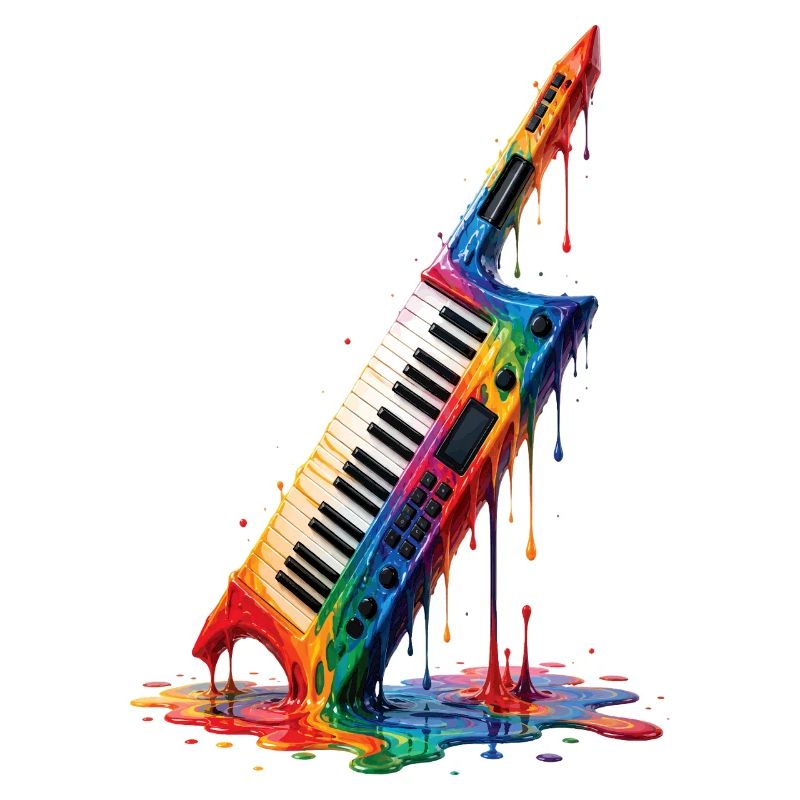 Keytar mit tropfenden Farben