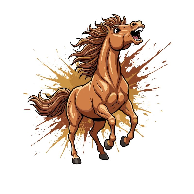 Cheval sauvage dans un flot de couleurs