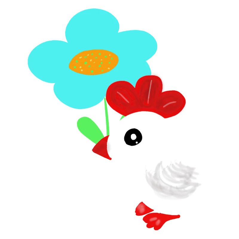 Flower Chicken Chick Kids Spring