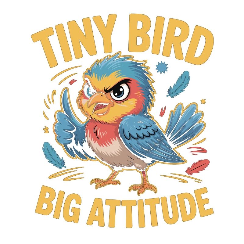 Tiny Bird Big Attitude Vogel Spruch