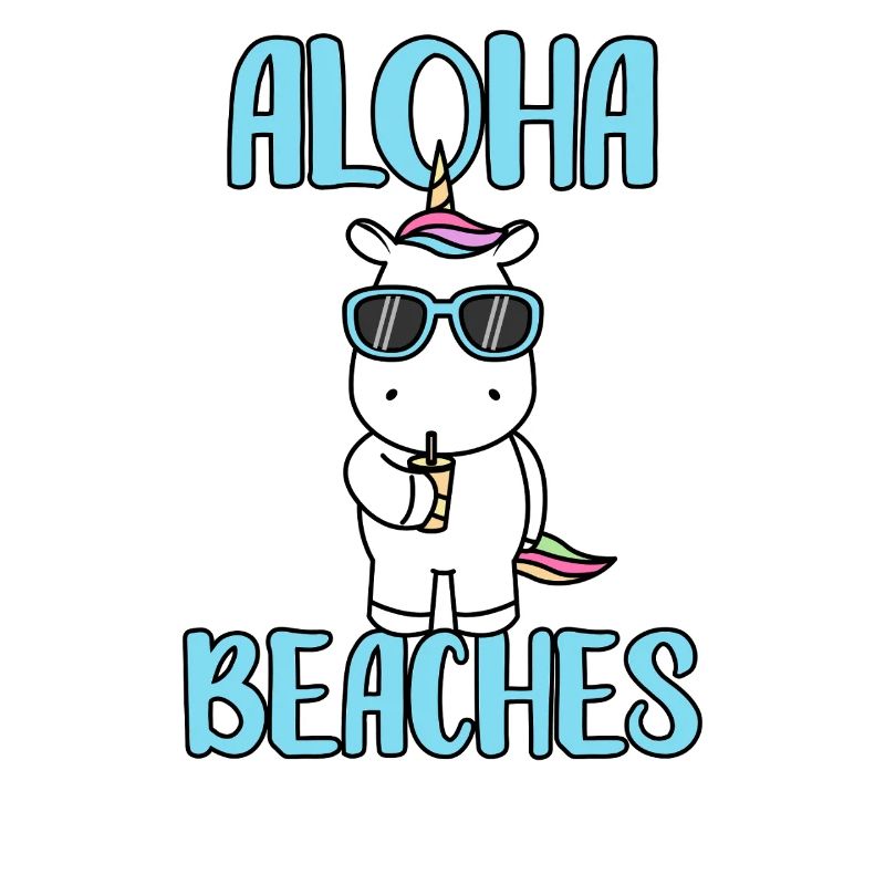 Cool Unicorn Beach Vacation Summer Aloha Beaches