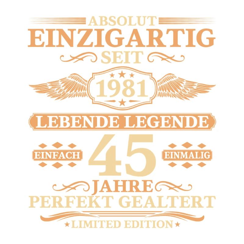 Einzigartig seit 1981 – 45. Geburtstag Geschenk