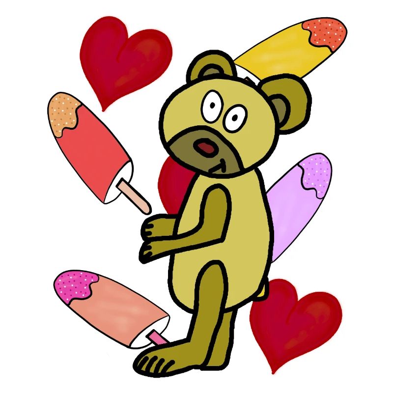 Teddybär Eis Eiscreme Kinder Sommer 