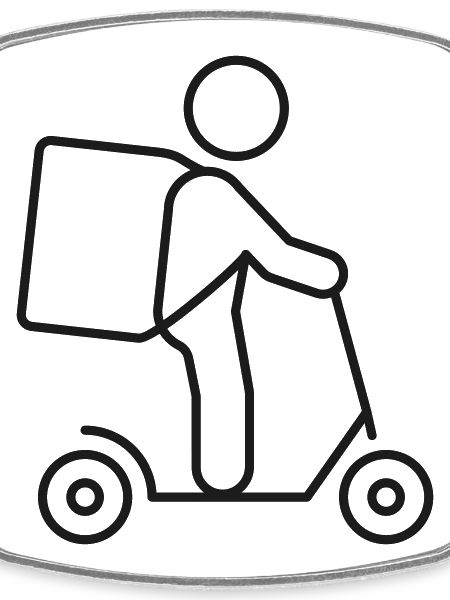 Kurierliefer-Scooter-Queue-Symbol