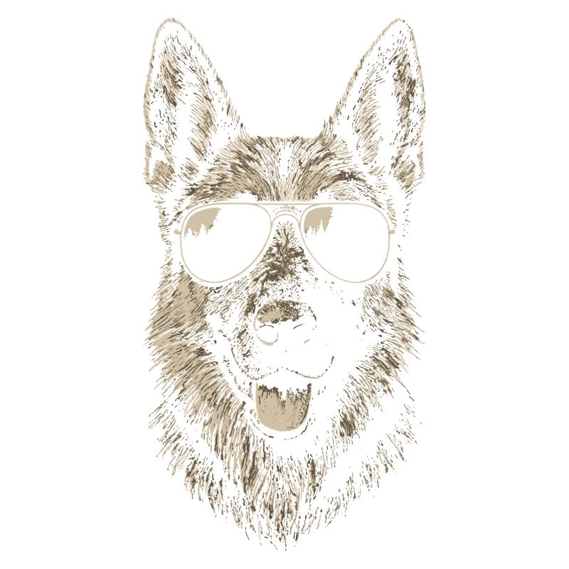 German Shepherd Dog Sunglasses Cool Illustration