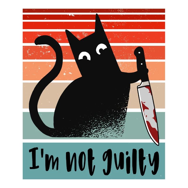Ich bin unschuldig, Katze mit blutigem Messer
