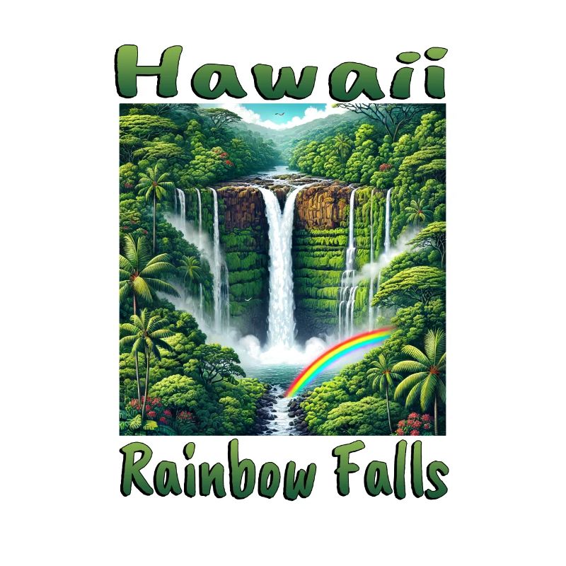 Hawaii Regenbogen Wasserfall üppiger Wald