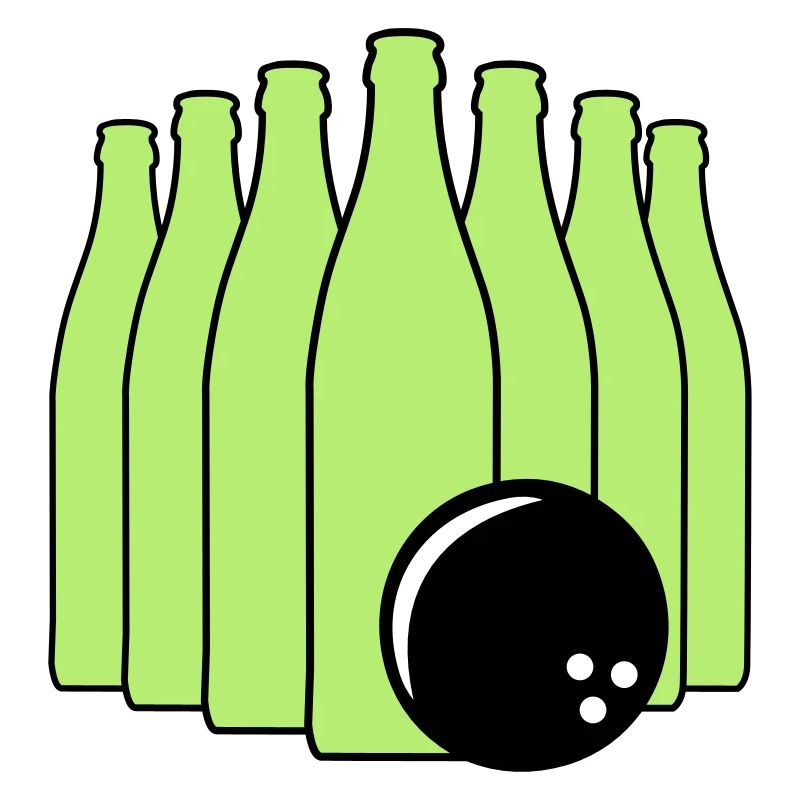 Bière bowling avec boule de bowling. Deux couleurs.