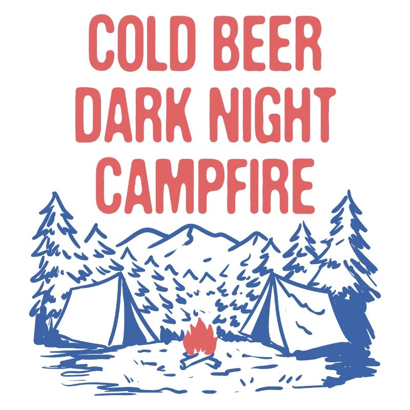 Cold Beer Dark Night Camping Drinking Camper