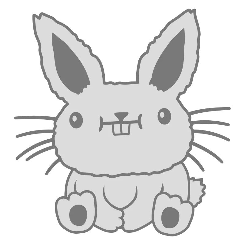 Seated little kawaii rabbit
