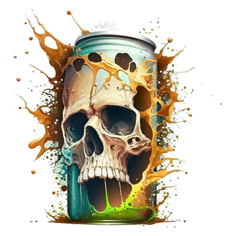 ´Totenkopf explodiert aus Bierdose