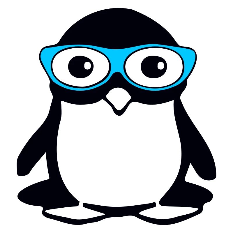 Cute penguin with glasses, vector illustration