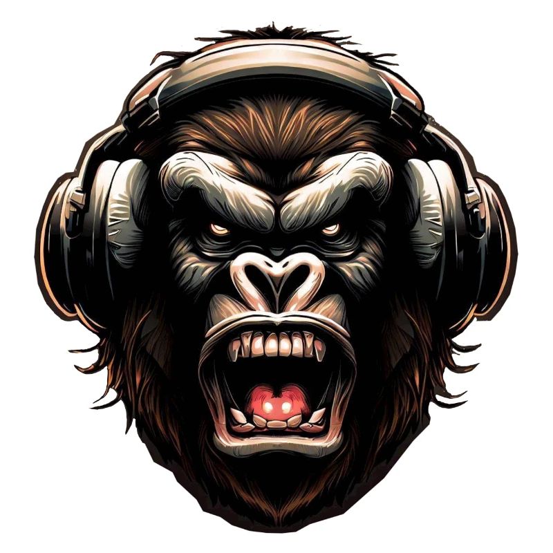 Gorilla Affe DJ mit Kopfhörern