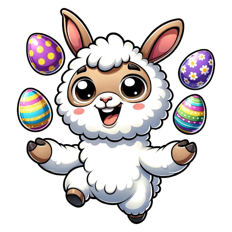 Easter Llama Juggling Easter Egg Juggling
