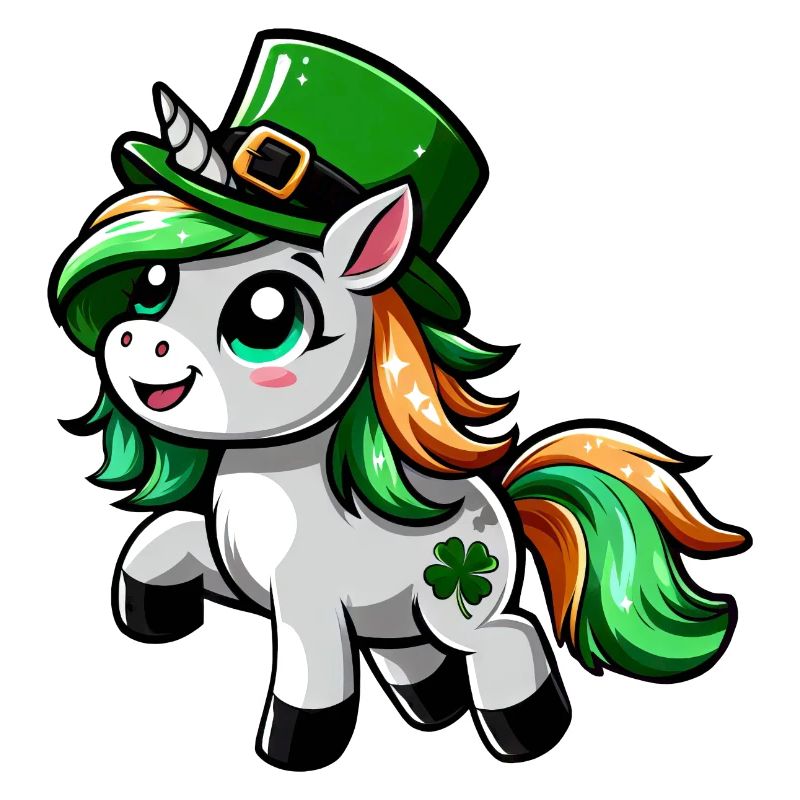 St. Patrick's Einhorn Cartoon