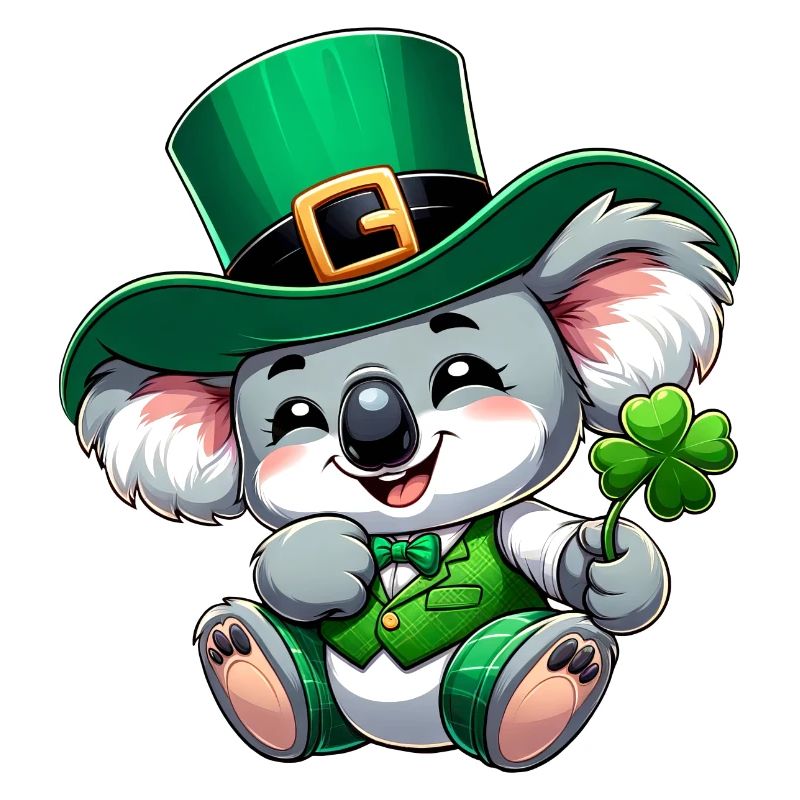 Dessin animé de Koala de la Saint-Patrick
