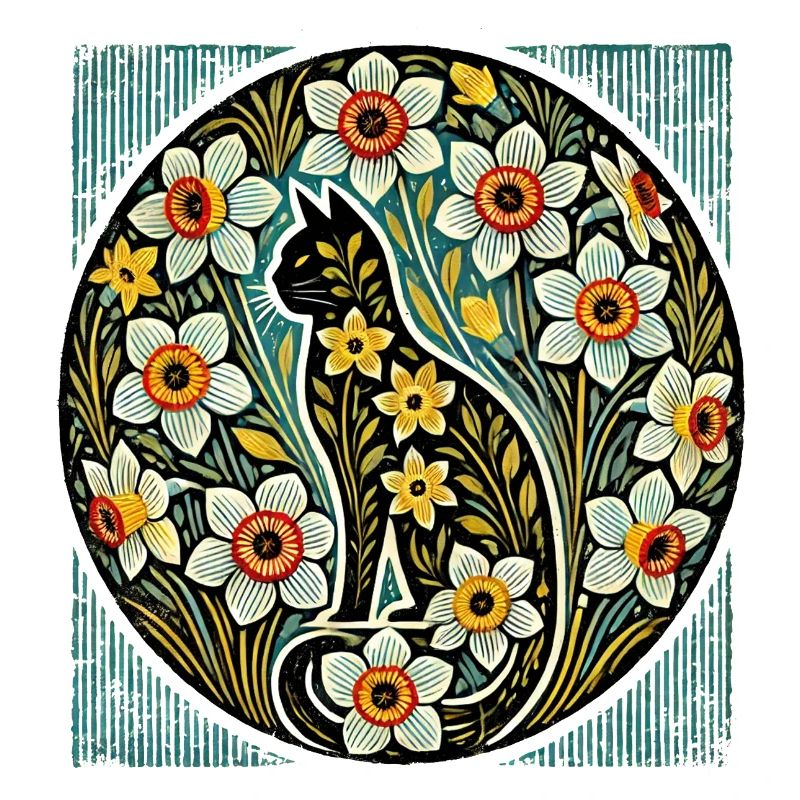 Daffodils Cat
