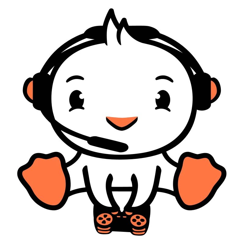 Vogel spielt Gamer Nerd Konsole Headset Controller