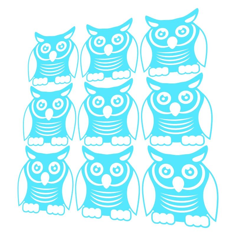 Many Owls Decorative Pattern Team Eagle Owl 9 Friends