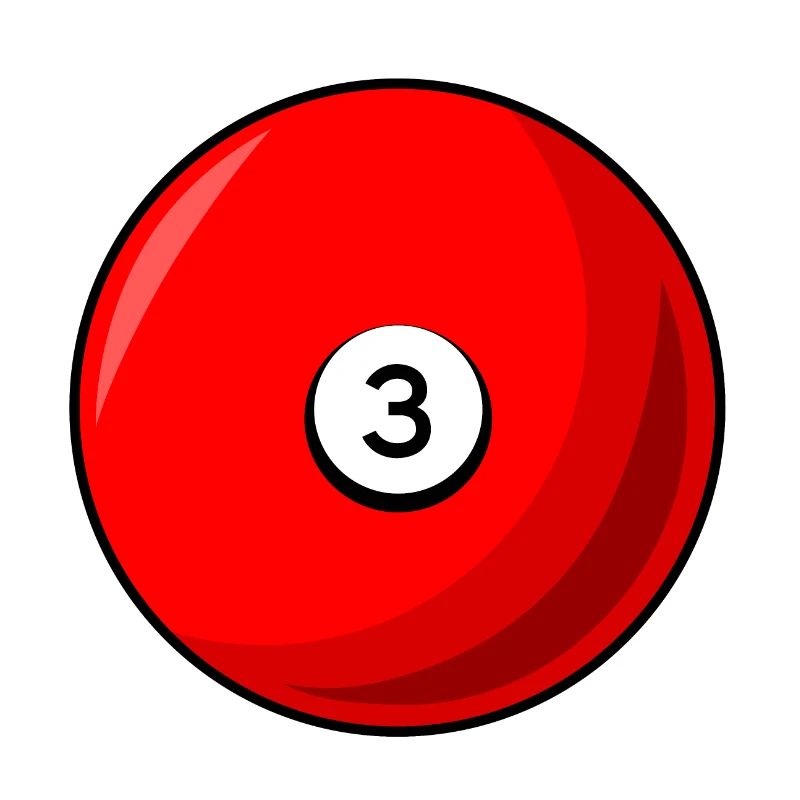 Boule de billard 3 rouge Billard trois
