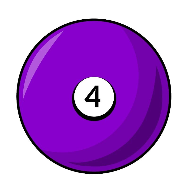 Billiard ball 4 purple Billiards four