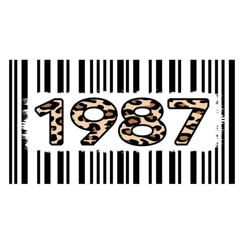1987 anniversaire 35 ans anniversaire code à barres léopard