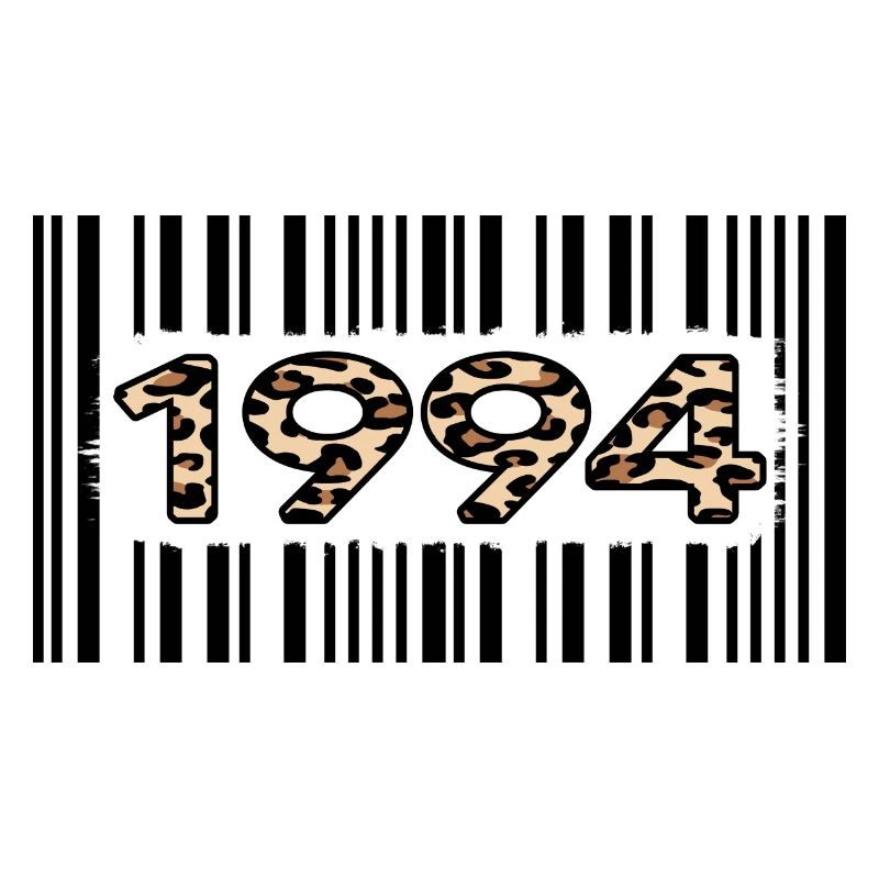 1994 anniversaire 28 ans code-barres léopard