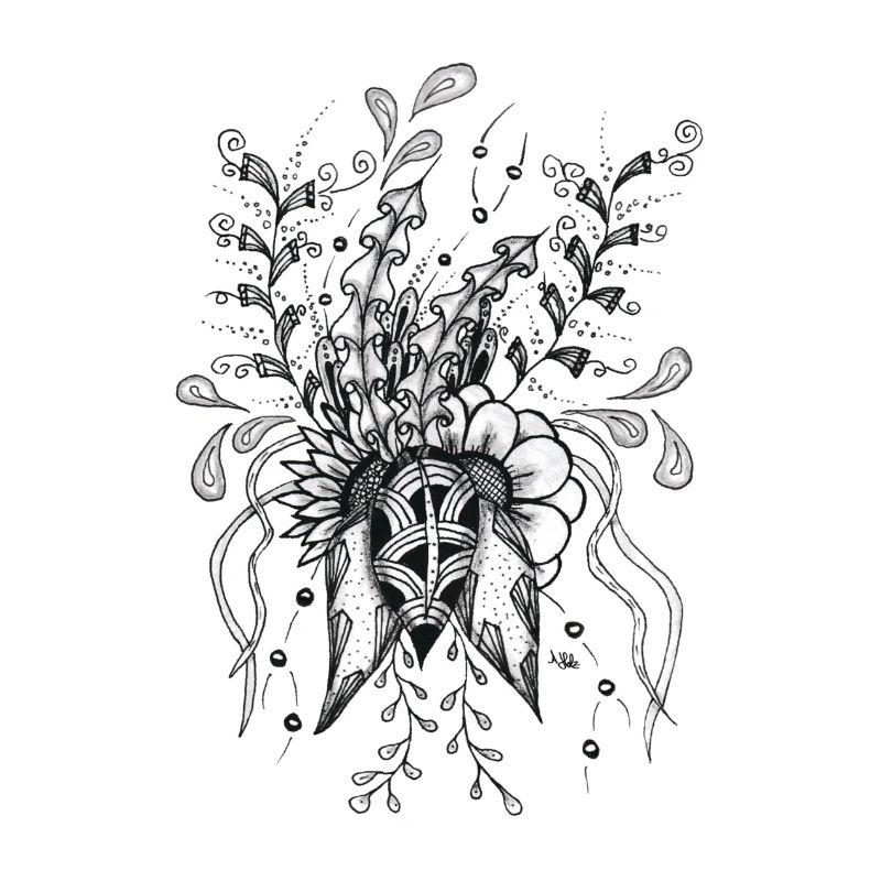Tangle Flower Drawn