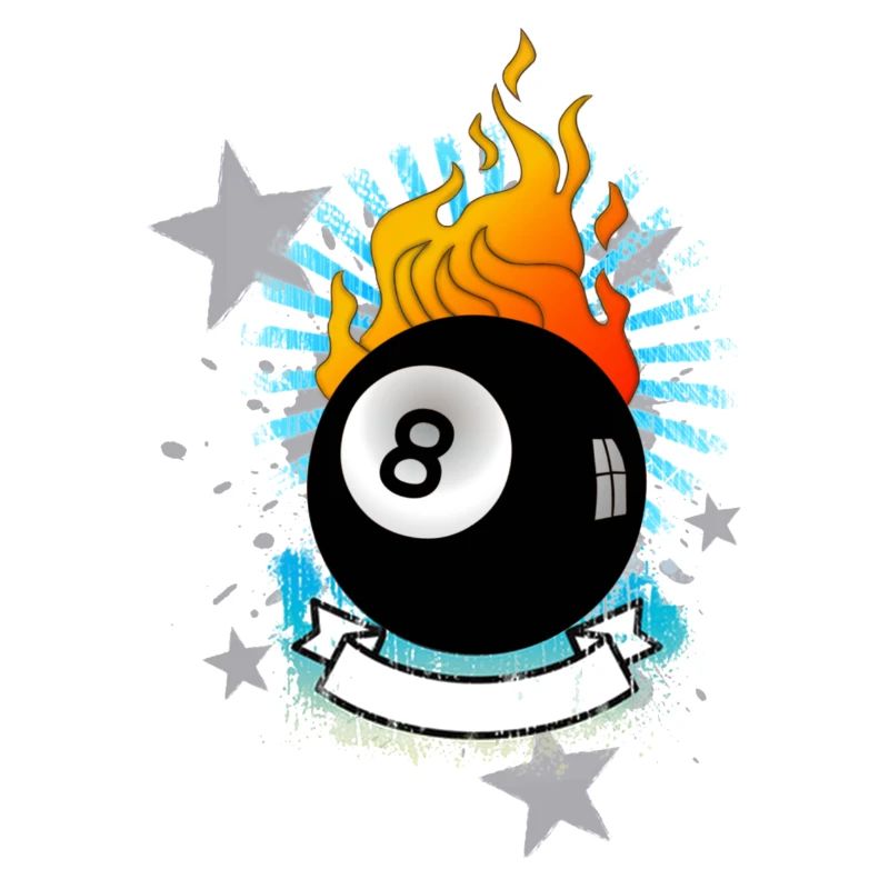 Burning 8-Ball (Billiards design) 01
