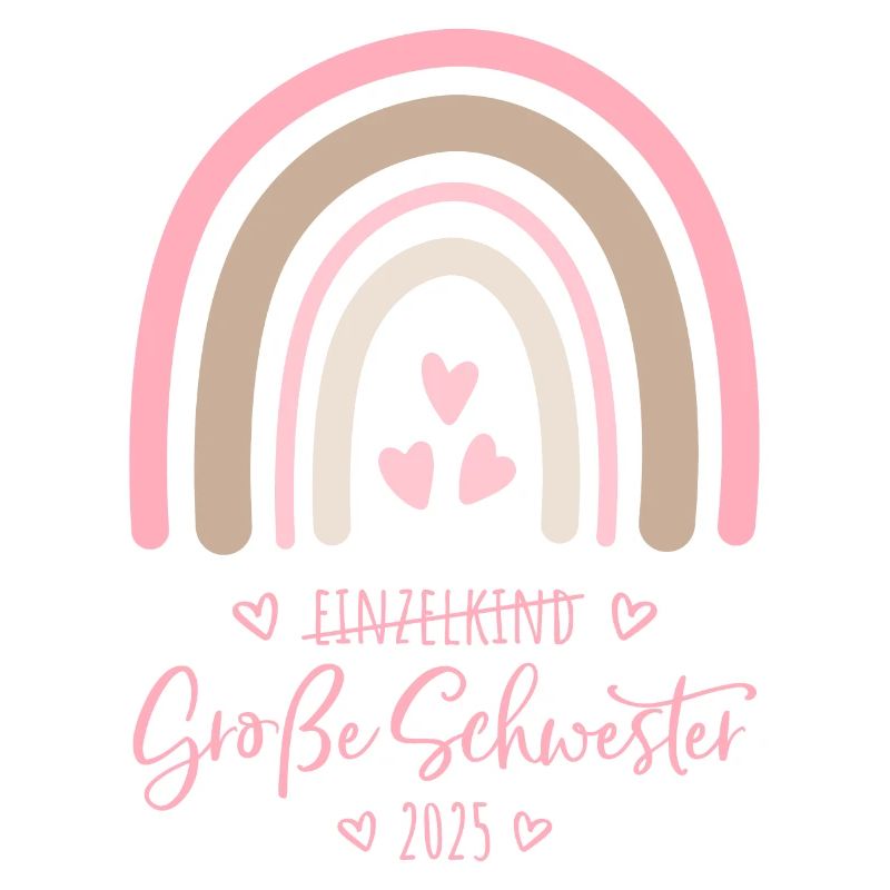 Boho Regenbogen Einzelkind Große Schwester 2025