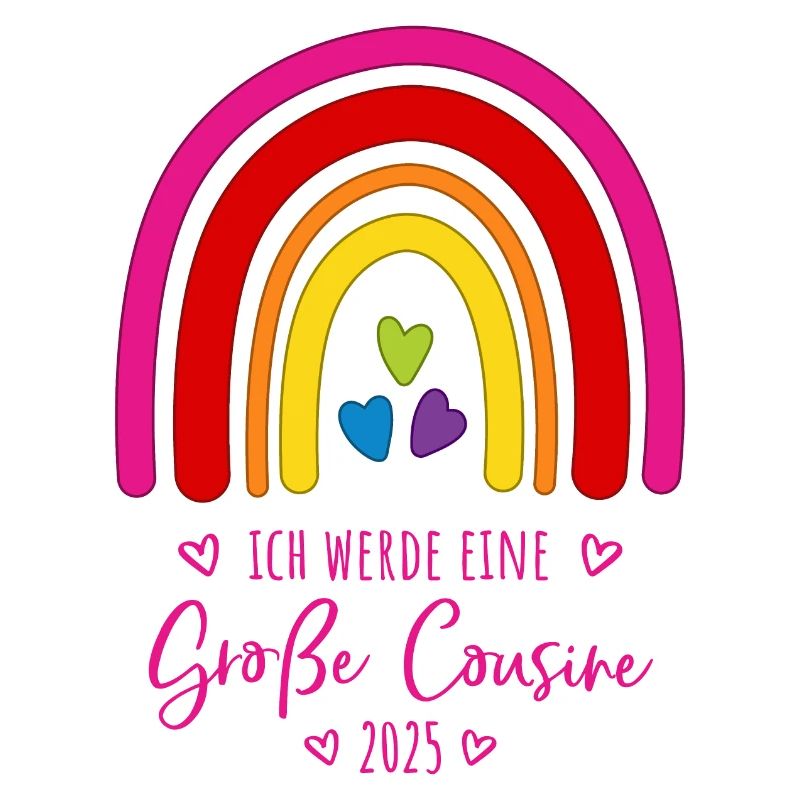 Boho Regenbogen Ich werde eine große Cousine 2025