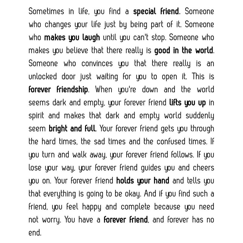 Forever has no end