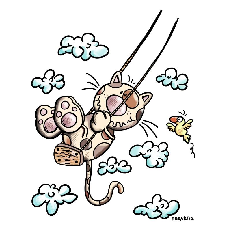 Cat on the swing
