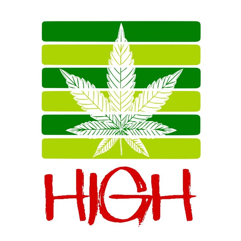High / Rauchen / Cannabis / Hanf / Cannabisblatt