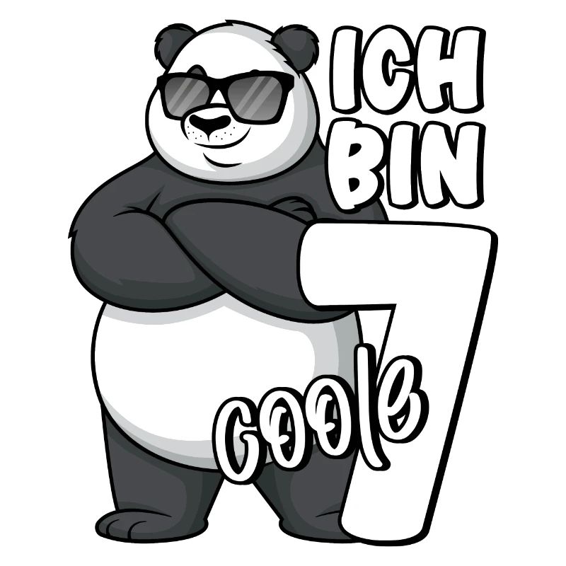 7. Geburtstag Junge 7 Jahre Panda Ich bin coole 7