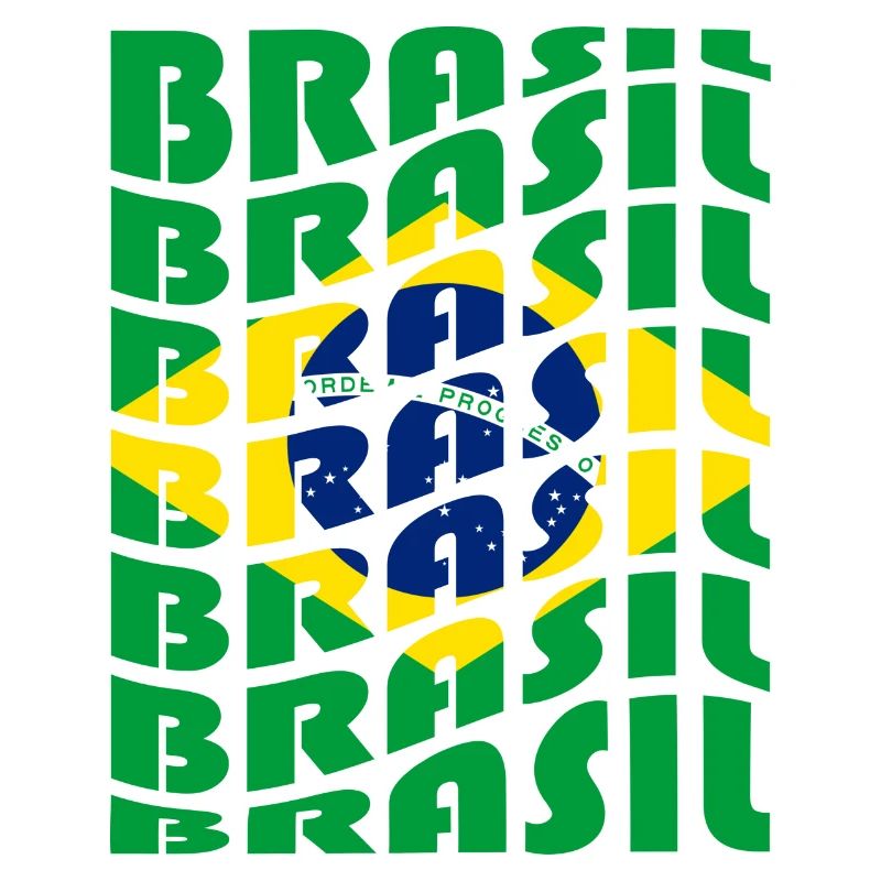 Brazil Lettering Flags Design