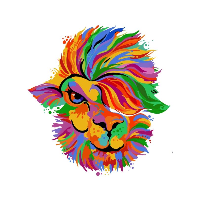 Löwenfarbenes Regenbogengesicht