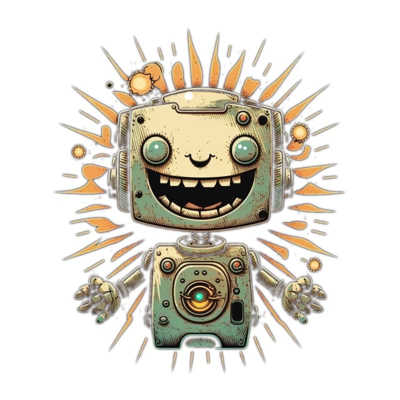 Sunburst Robot Grin