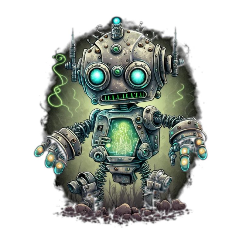 Neon Steampunk Robot