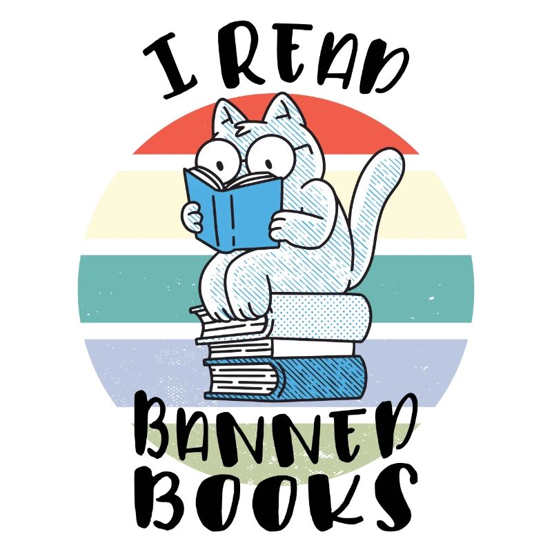 Ich lese verbotene Bücher Katze