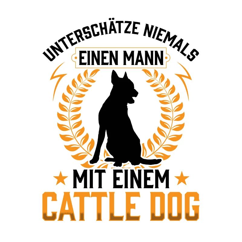 Mann mit einem Australian Cattle Dog