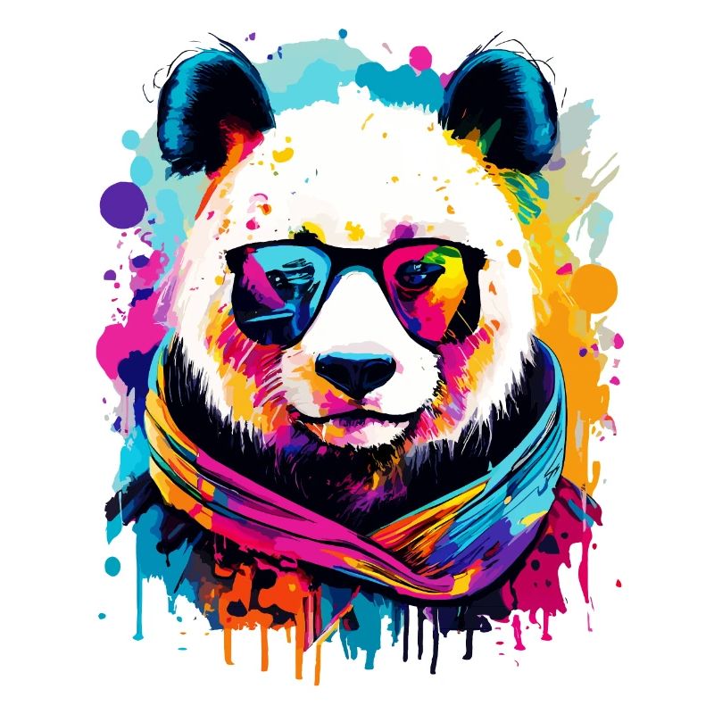 Panda Coloré - Panda Ours Multicolore - Panda Bear