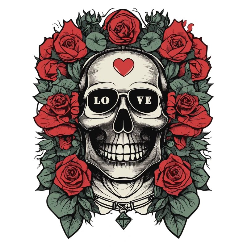 Skull with heart