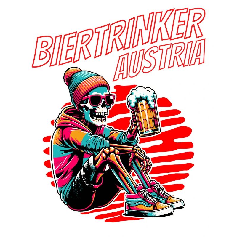 Beer Drinker Austria - Skeleton with Beer Austria