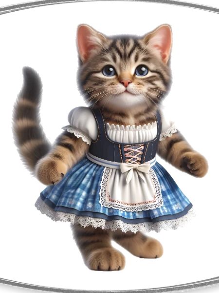 Mignon petit chat en dirndl