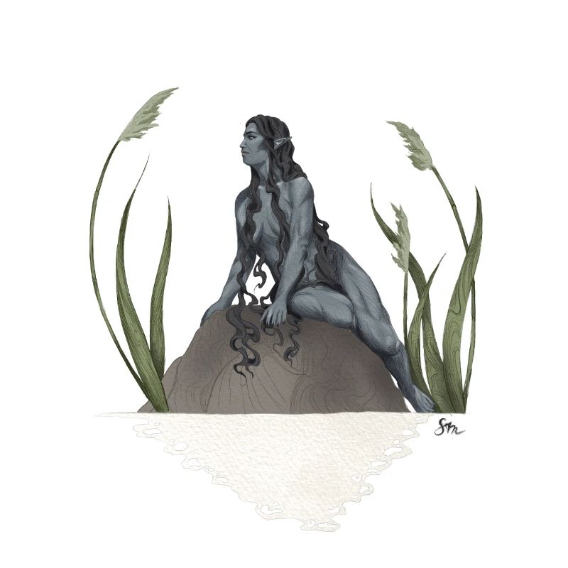 Nymph in a pond